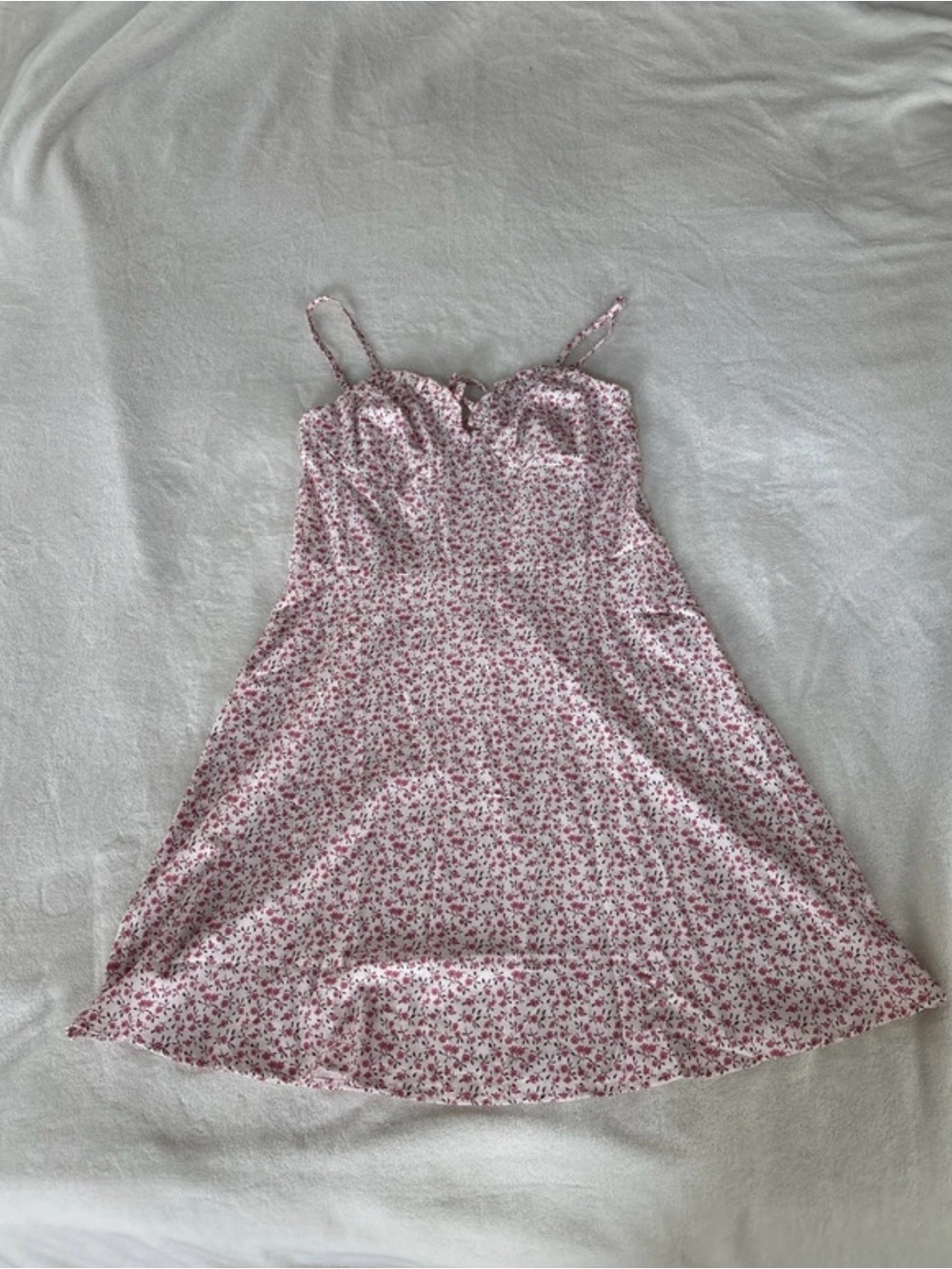 Pink Floral Spaghetti Strap Kids Dress